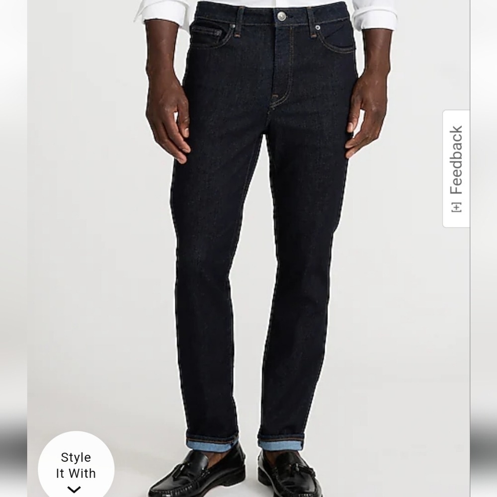 Express Slim Mens Dark Wash Blue Skinny Jeans Classic Style 36 X 30